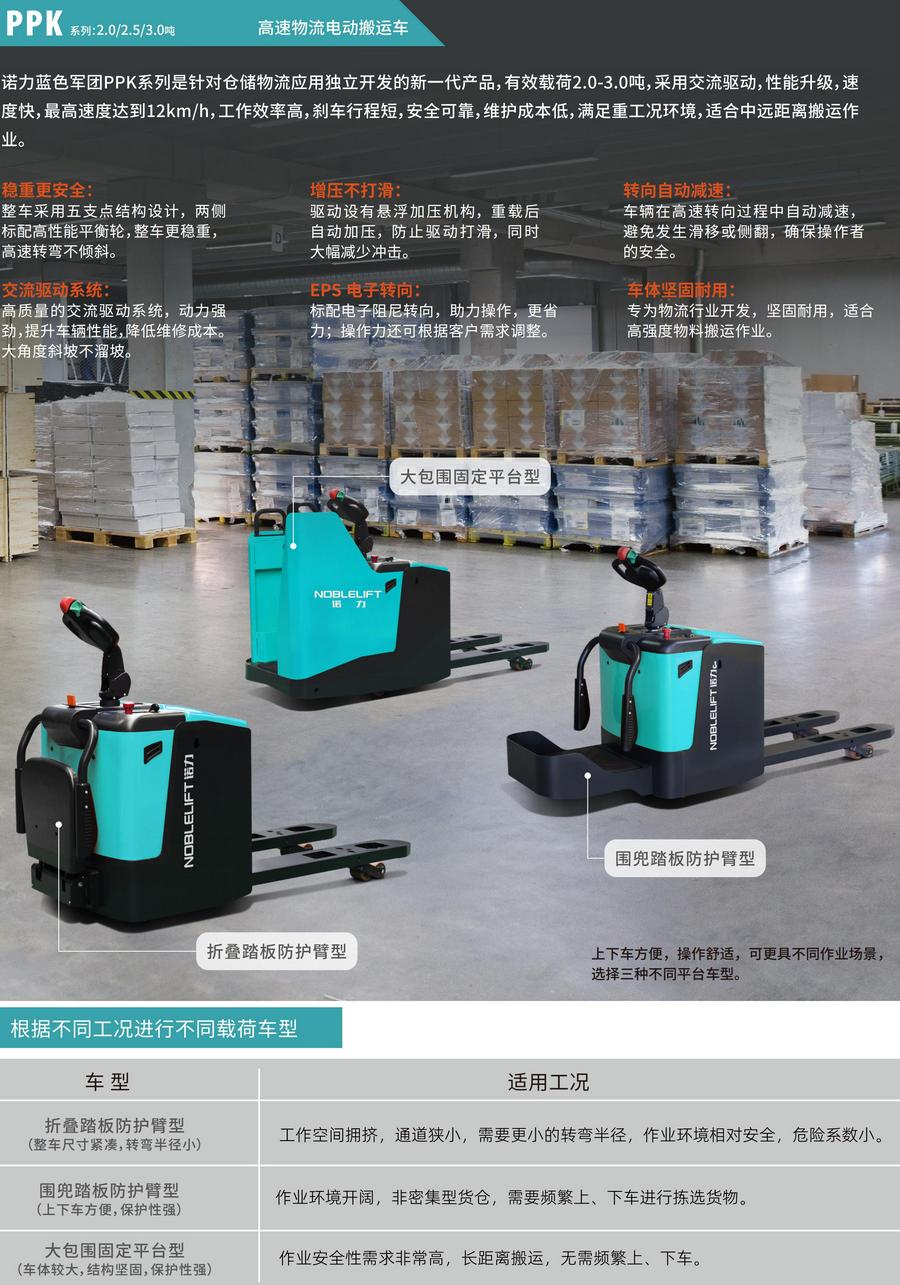 PPK-200/PPK-250/PPK-300高速物流电动搬运车